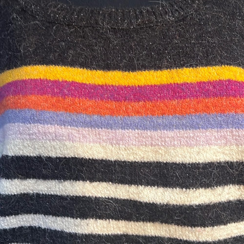 Free People Black and white and rainbow striped  sweater - Picture 3 of 5